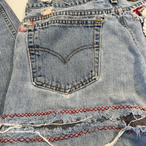 LEVI'S reworked upcycled vintage CUSTOM boho patchwork garden bugs insects 32 - Picture 9 of 12